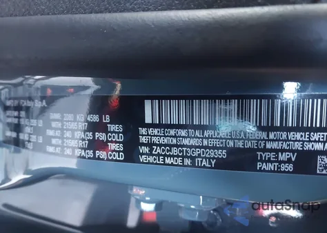 2016 Jeep Renegade Trailhawk from USA, damaged, VIN ZACCJBCT3GPD29355